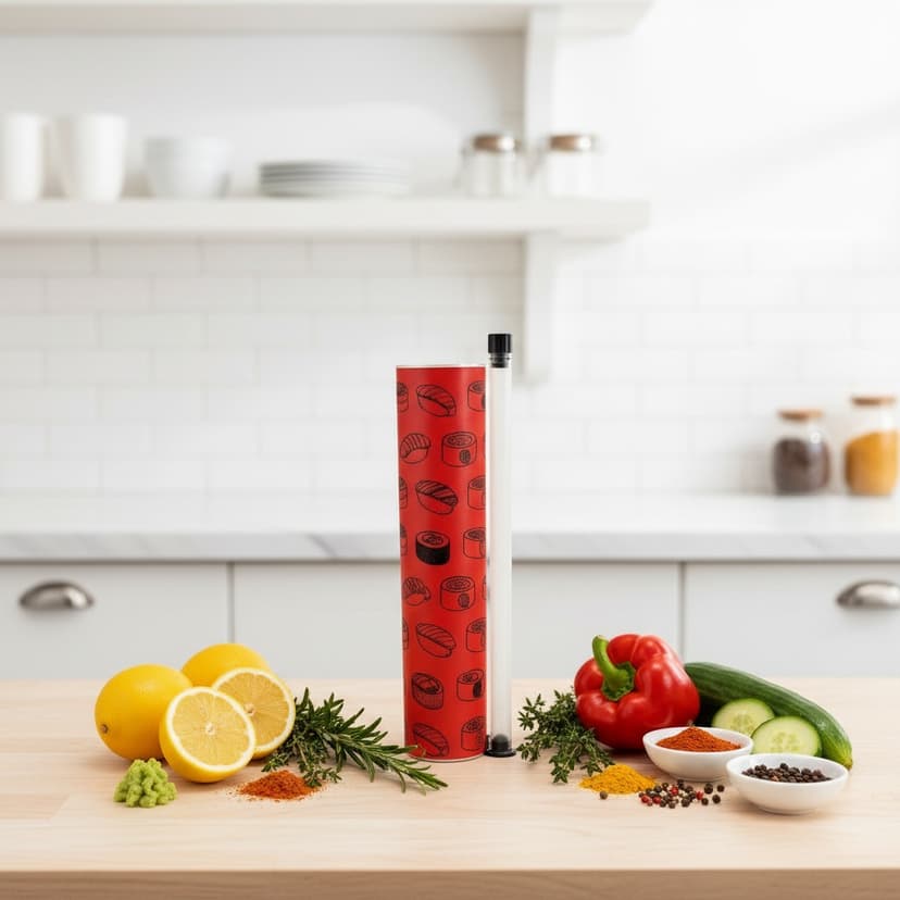 Plain white sushi push pop tube